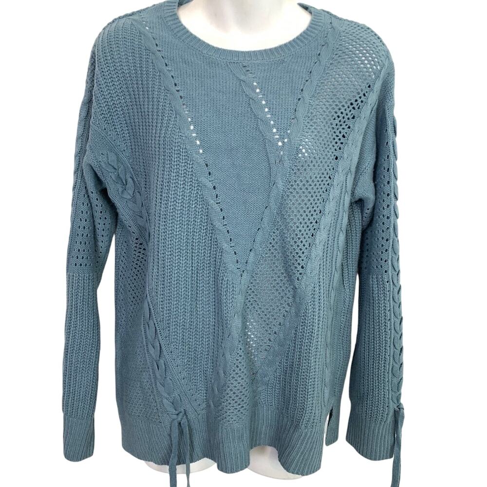 A&I Smokey Blue Long Sleeve Chunky Knit Sweater  M